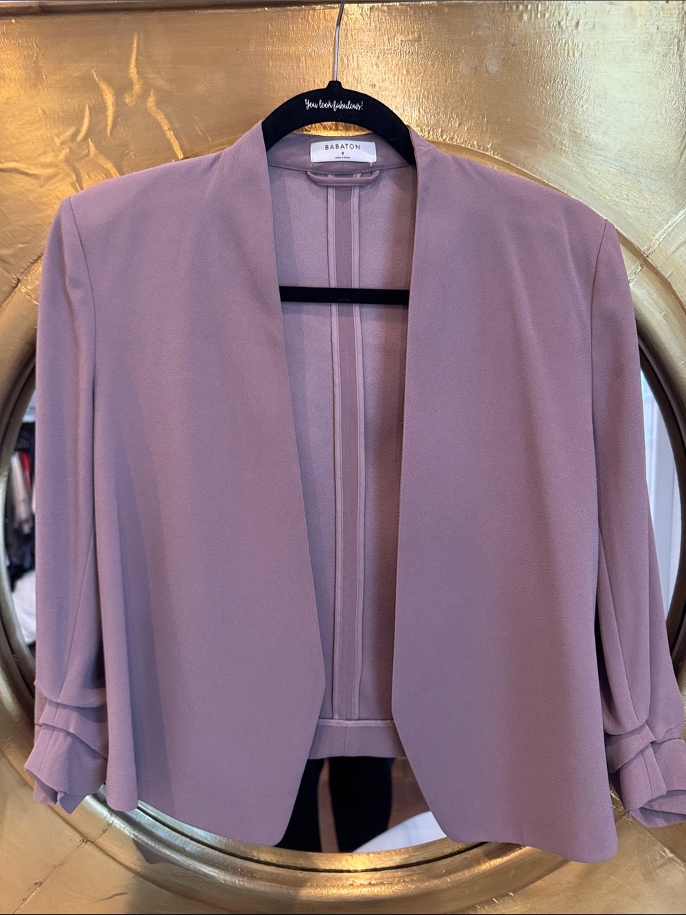 Babaton Dusty Mauve Open-Front Blazer